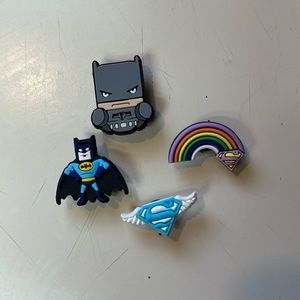 4 DC Comics Croc charms Batman Superman Super Girl